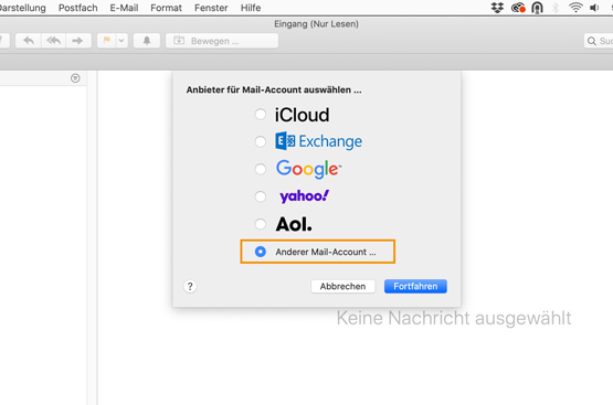 Anderen Mail-Account