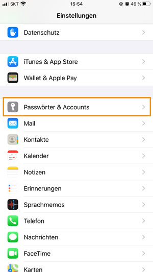 Passwörter & Accounts