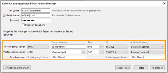 IMAP Einstellungen