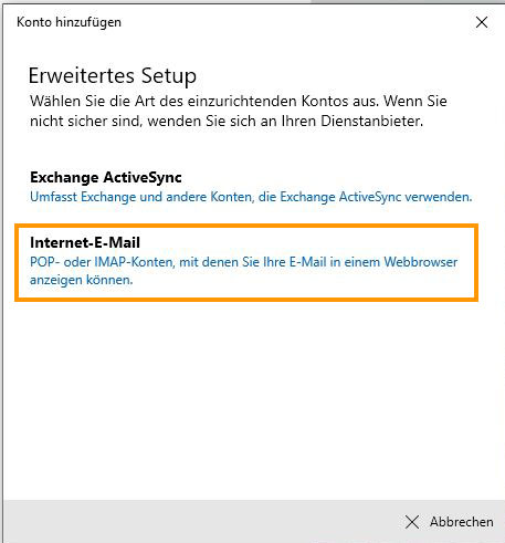 Erweitertes Setup