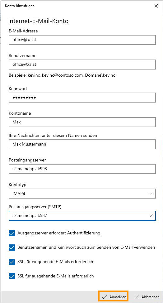 Internet-E-Mail-Konto