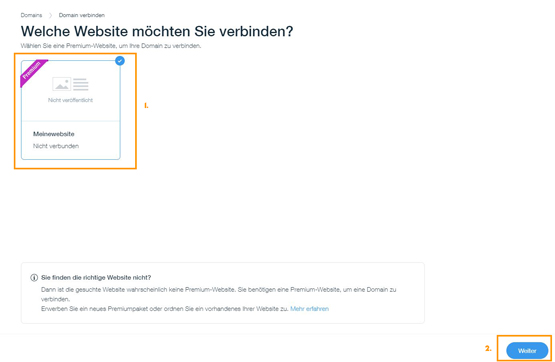 Webseite wählen
