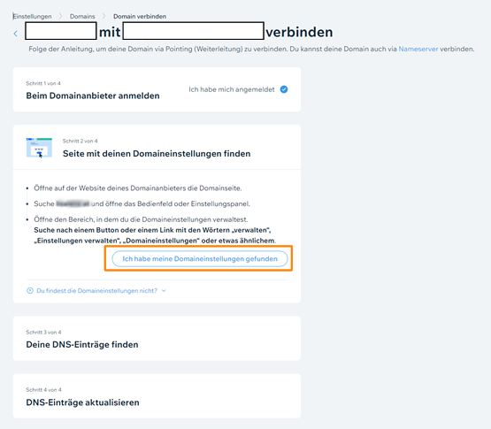 Domainion Domaineinstellungen
